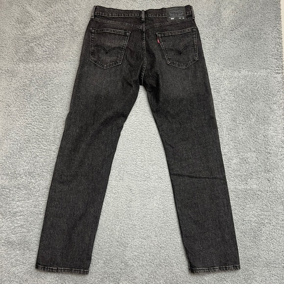 Levis 505 Jeans Mens 34x32 Gray Black Wash Straight Leg Denim Classic Fit Formal - Picture 4 of 11